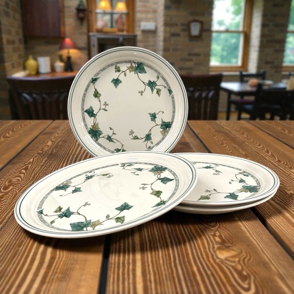 Vintage Noritake Keltcraft Ivy Lane Dinner Plates Set of 4 Ireland Stoneware